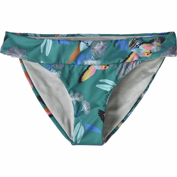 Patagonia Nanogrip Nireta Women’s Bikini Swim Bottom Parrots Tropical Size M NEW - Picture 1 of 5
